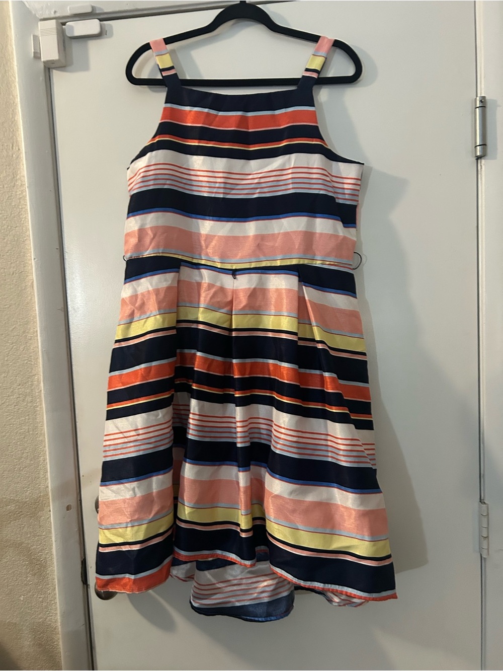 lilt Navy, Pink, Yellow & Orange Striped Fit-and-Flare Dress
